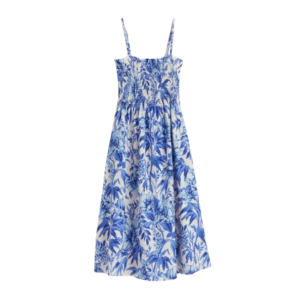 SZ M H&M Smocked Midi Dress